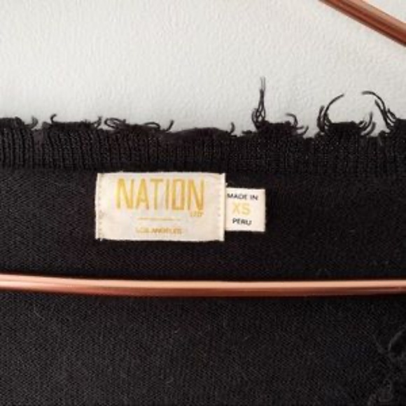 Nation LTD Alpaca Blend Jolie Deep V Color Block Sweater Womens Size XS - Picture 10 of 10